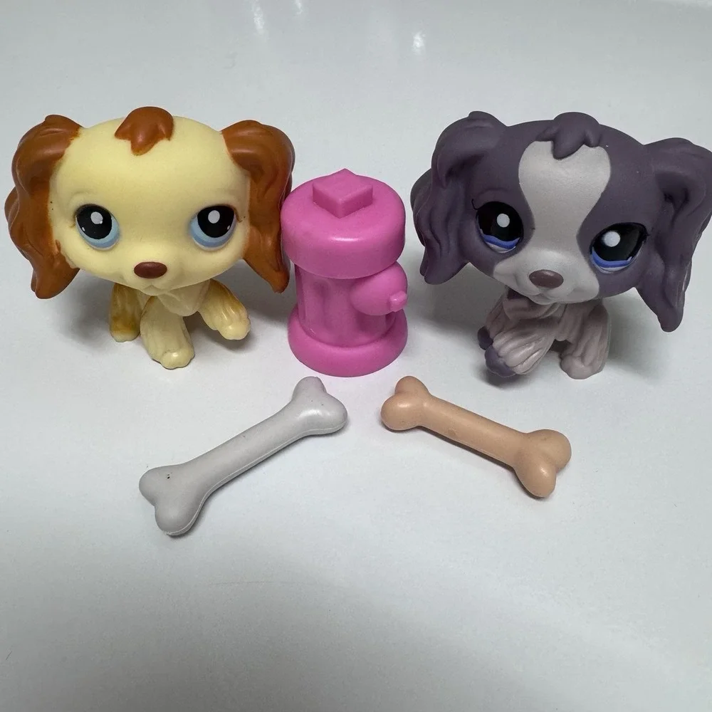 Littlest Pet Shop LPS Cocker Spaniel Dogs Lot #1318 And #1209 Accessories